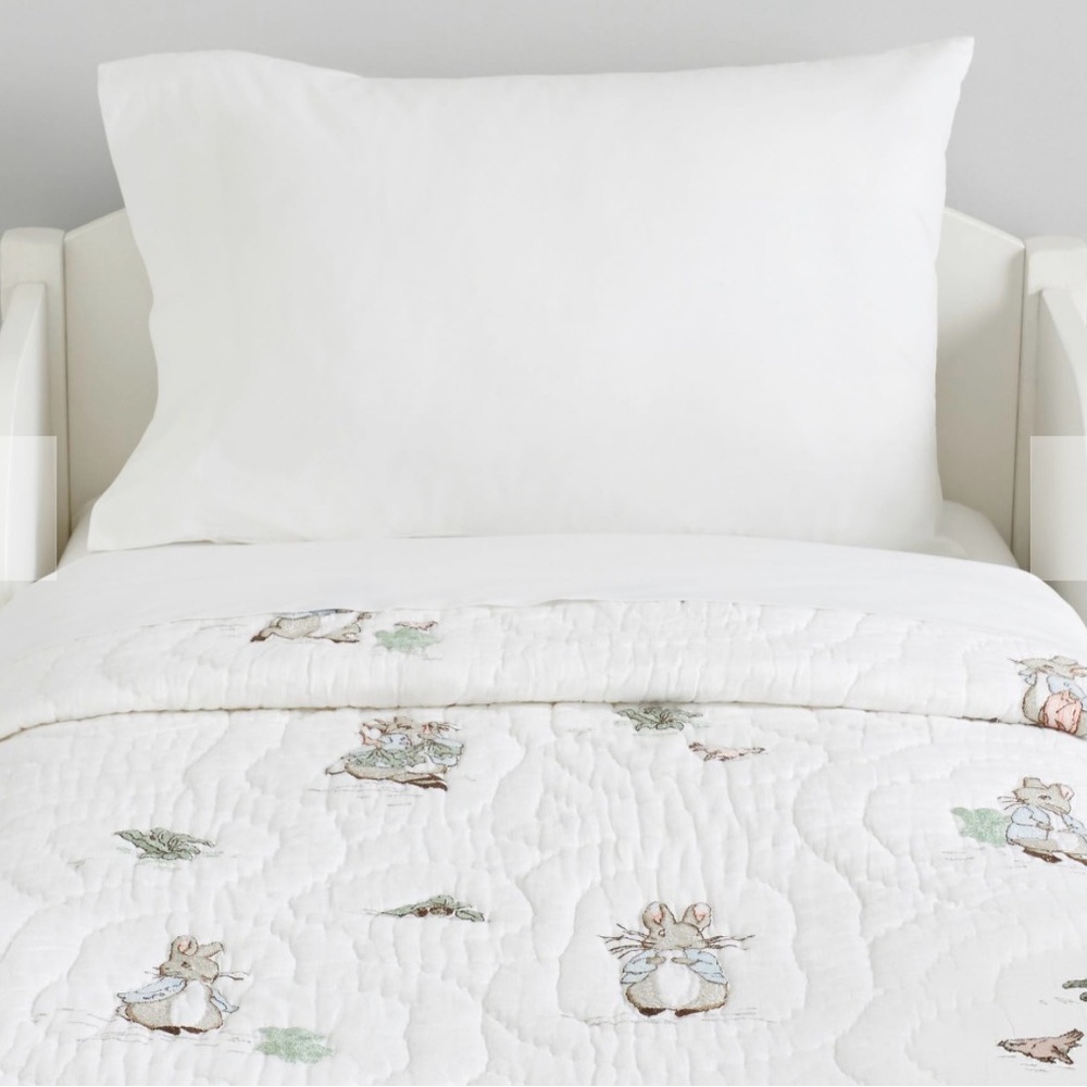 Peter Rabbit Quilt with Matching crib sheet